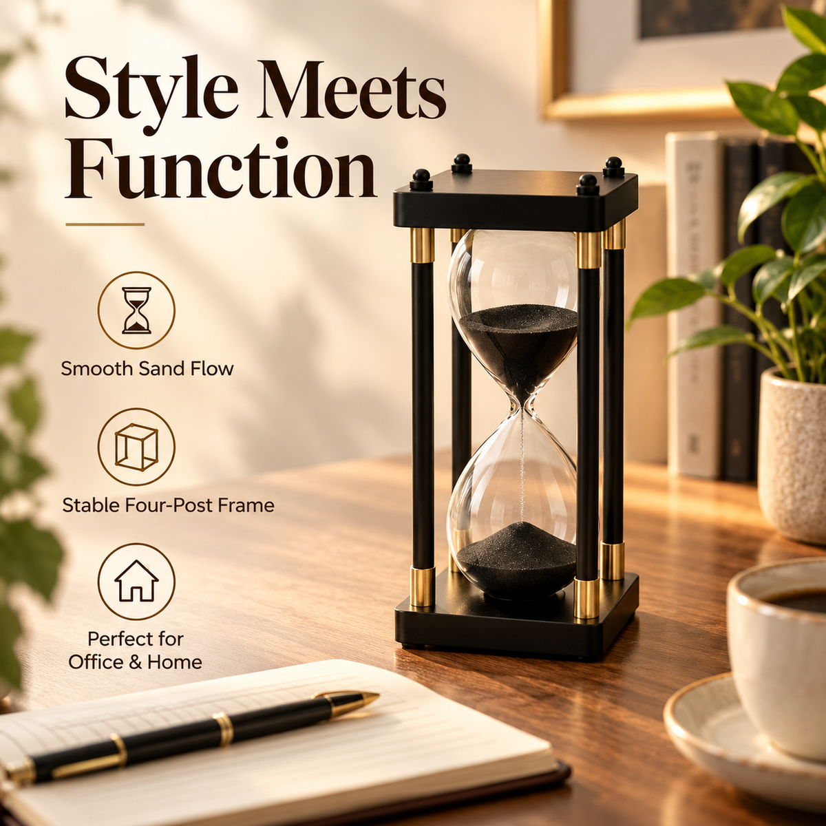 Vintage Bamboo-Wood Hourglass